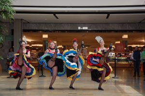 Performers dance at the Columbia mall in Maryland