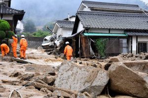 First Responders among the debris during the Japanese floods