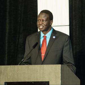 Keynote Speaker John Thon Majok Addresses the Crowd at the 2018 Annual Conference