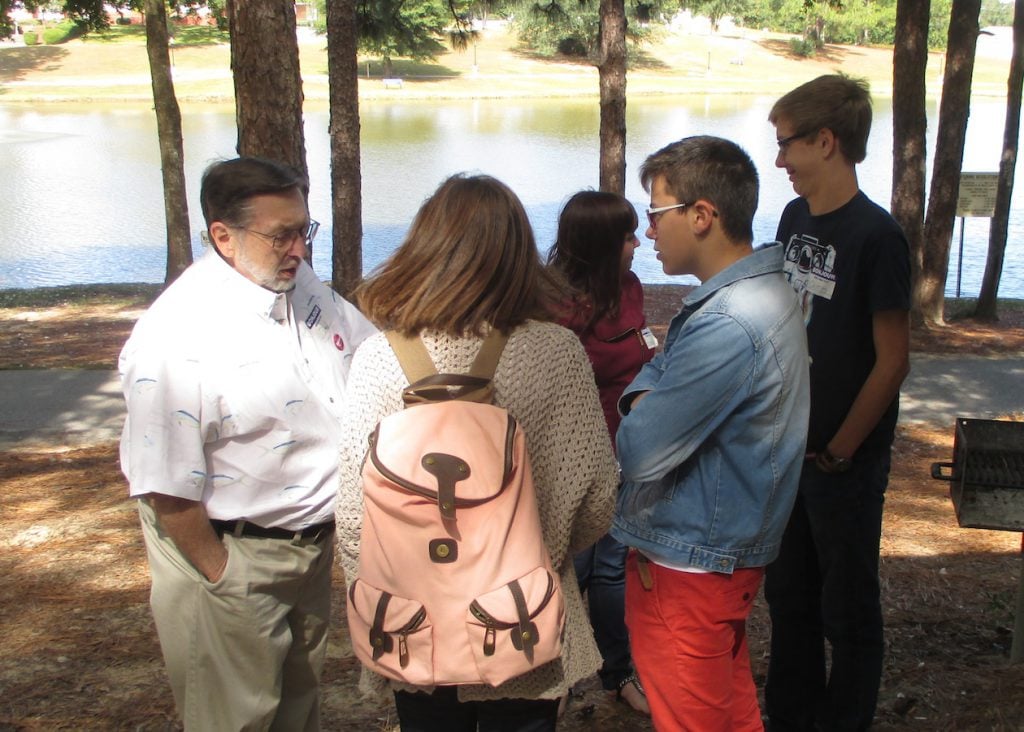 Visiting French students on a Field Trip