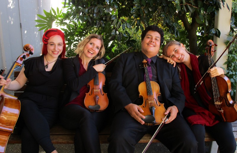 The String Quartet with their instruments